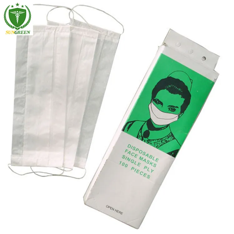 1-Ply Paper Face Mask with Ear Loop, Protective Mask