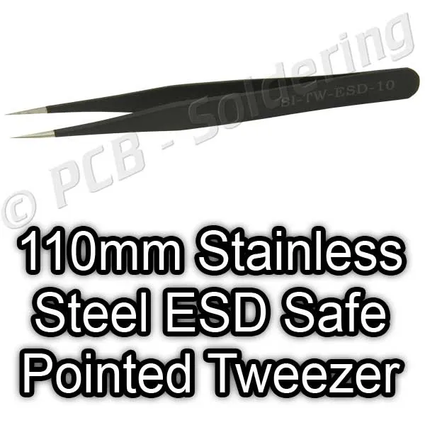 110mm Stainless Steel ESD Safe Pointed Tweezer