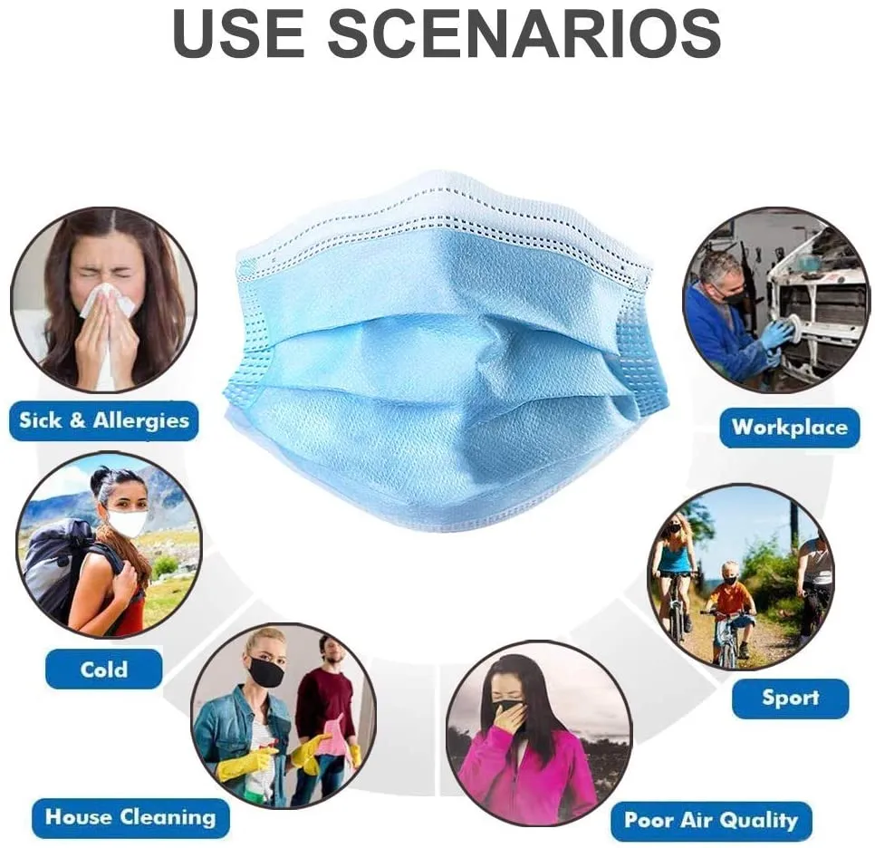 12-24 Hours Shipping Disposable Protective Anti Flu Dust Pollution Mask Face Allergy Particulate Face Filter Air Purification