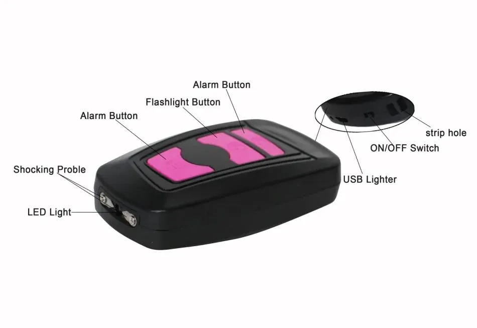 20 Million Volt Stun Gun, Alarm, and Flashlight with USB Charging Stun Taser with Alarm Siren