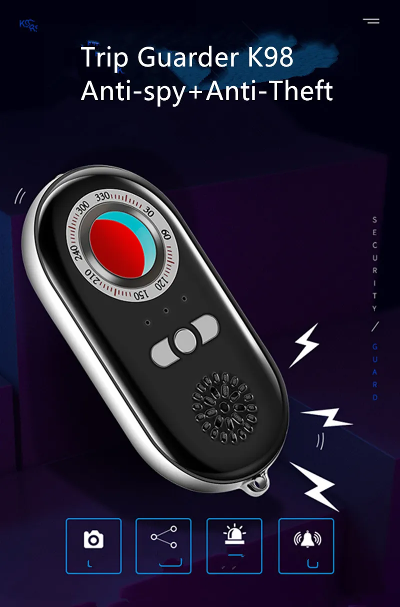 2019 New Portable Spy Bug Signal Finder Detector Hidden Camera Anti Spy Bug Detector with Against Theft Vibration Button K98
