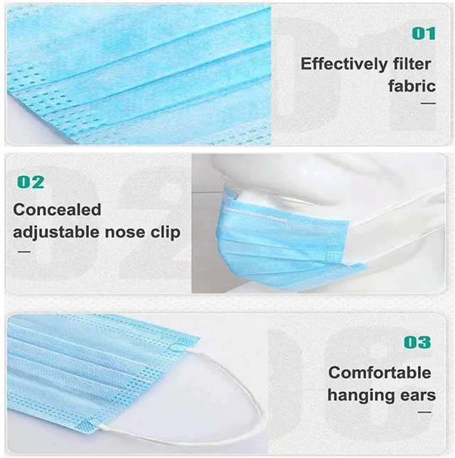 2020 Factory Sales 2 3 Ply Procedure Non-Woven Disposable Face Mask