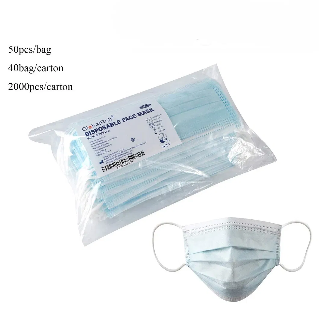 2020 Hot Selling Adult White/Blue Color Disposable   Mask