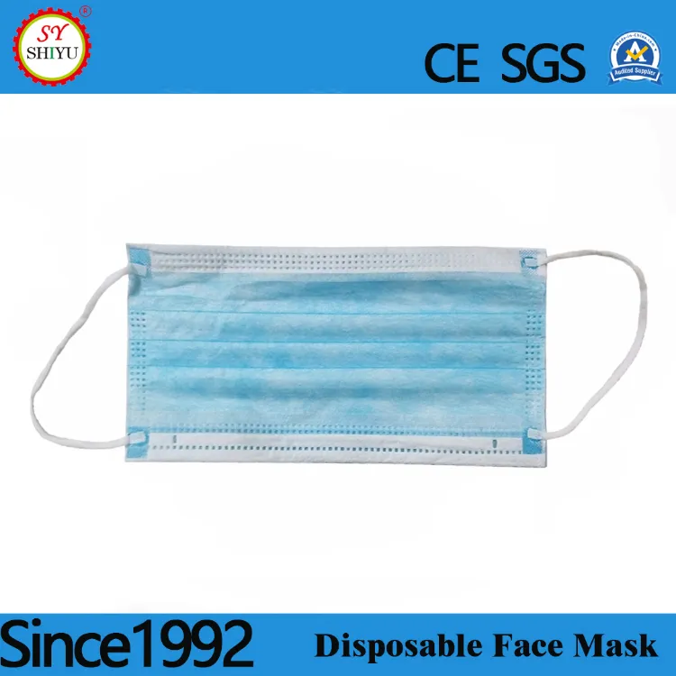 2020 Perfect Earloop White Blue Safety 3 Ply Face Mask Suppliers Disposable Face Mask for Workers