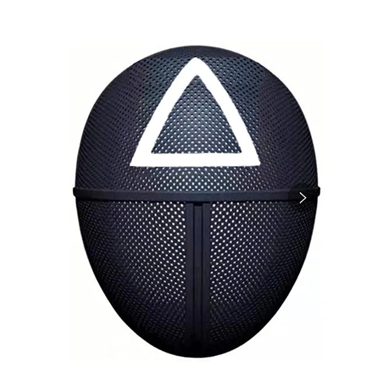 2021 Hot Sale Plastic Black Round Square Triangle Halloween Party Squidgame Mask Cosplay Decoration Squid Game Mask