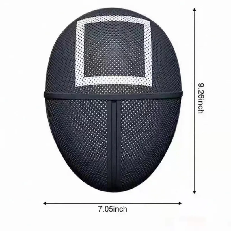 2021 Hot Sale Plastic Black Round Square Triangle Halloween Party Squidgame Mask Cosplay Decoration Squid Game Mask