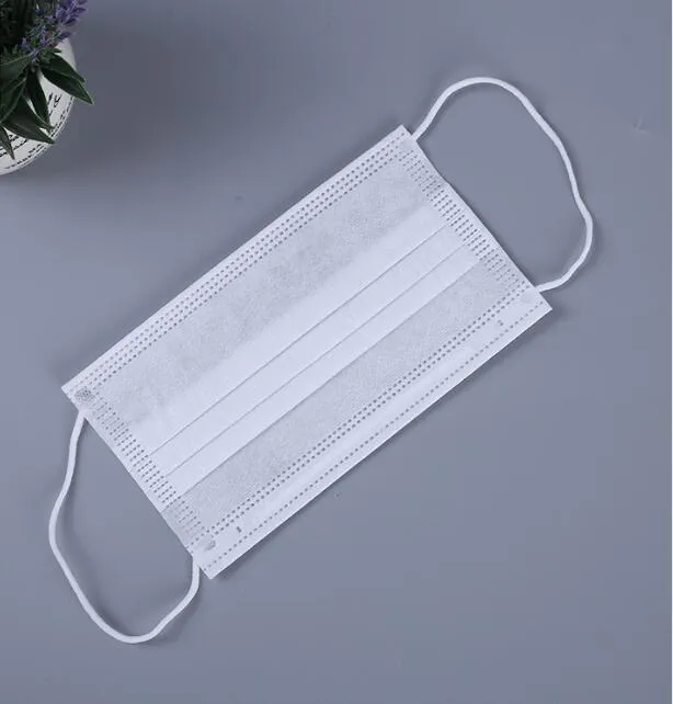 3-Ply Ear Loop Mask / White Color Disposable Face Mask / Non Woven Mask