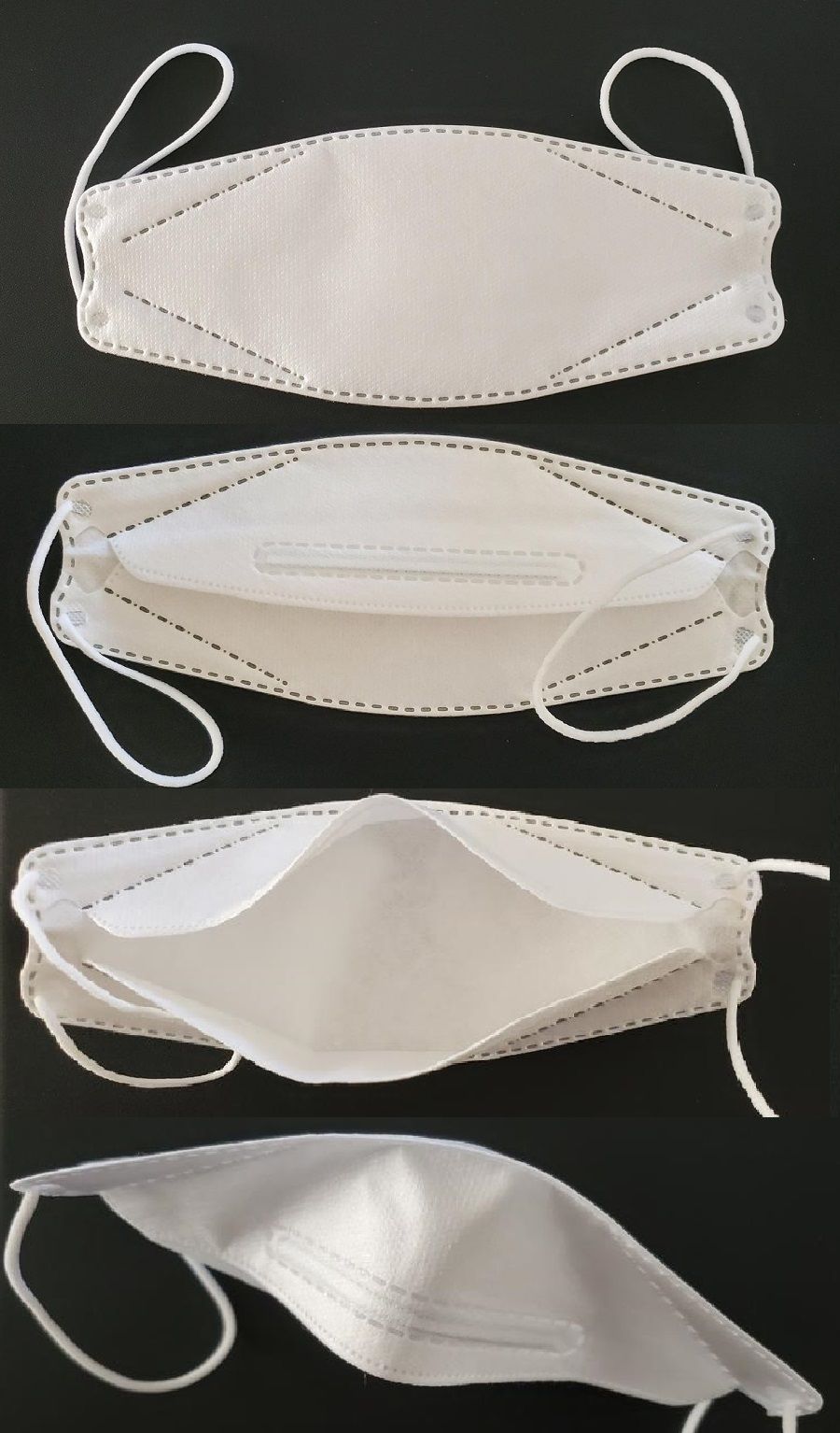3 Ply Foldable Melt-Blown PP Non-Woven Fabric White 3D Disposable Protective Face Mask for C