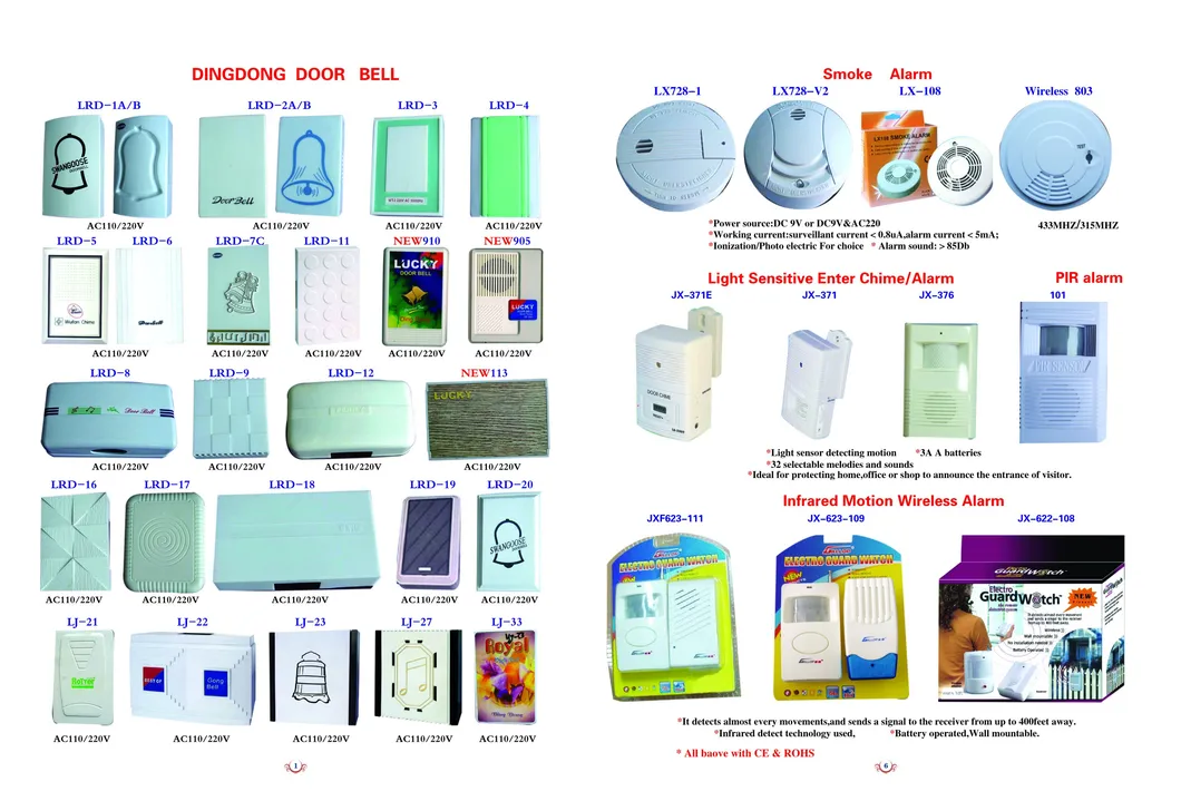32 Melody Visitor Doorbell Chime/Alarm with "Hello, Welcome"