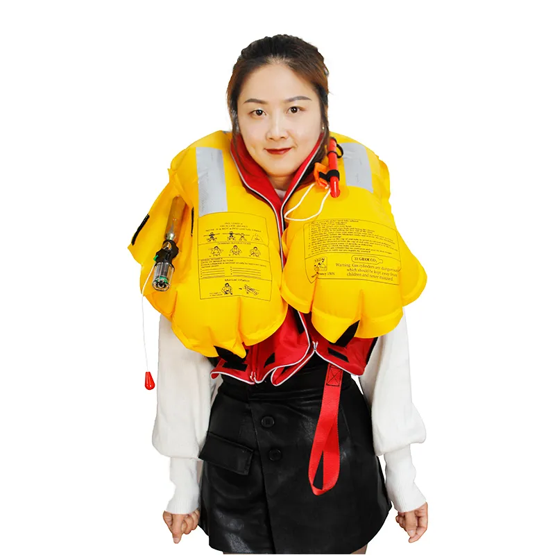 33G CO2 Inflatable Life Jacket/CE Approved Life Jacket/150n Lifejacket/Life Vest Marine Lifejacket Coastal Sailboat Totally Enclosed Lifeboat Marine Boat