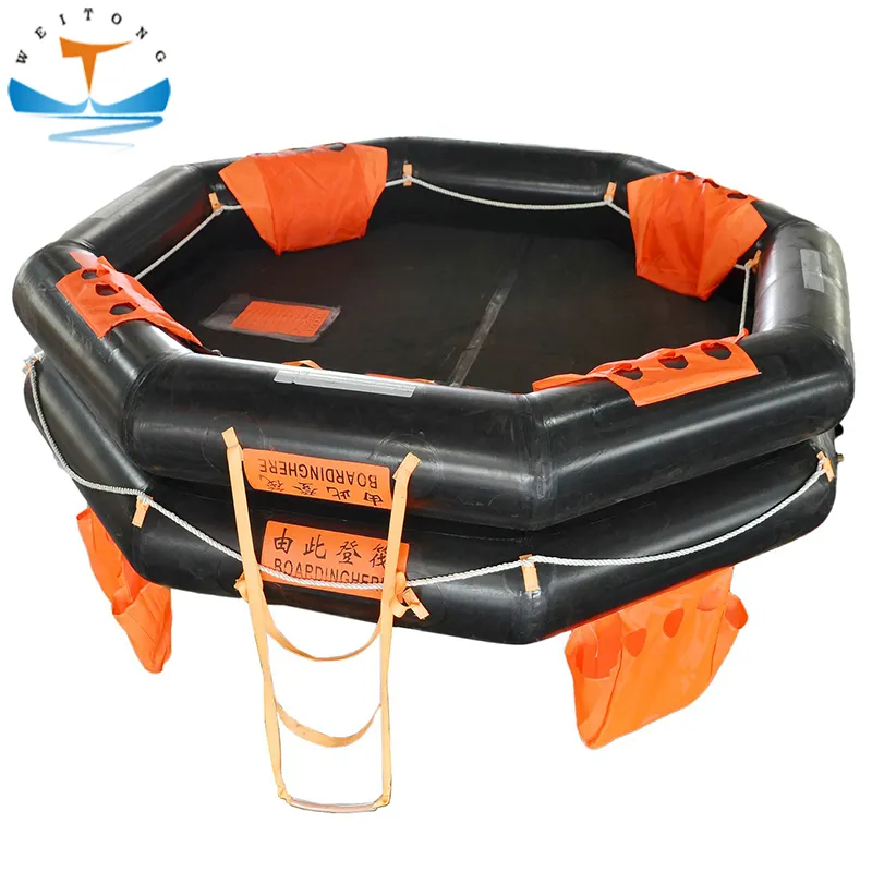 6 Person Yacht Throw Overboard Inflatable Liferaft Solas Approved Offshore Boat Life Raft