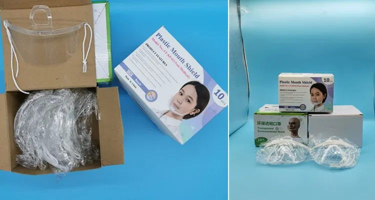 Adults Facial Protective Durable New Design Reusable Anti Fog Plastic Transparent Clear Face Maskes