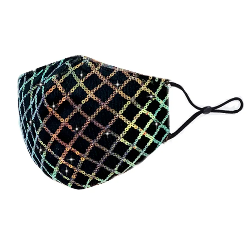 Amazon Hot Sale New Design Sequin Mask Protective Face