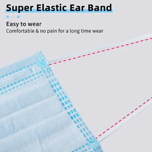 Anti Dust Flu Face Mask Disposable 5ply White Blue Color Face Mask