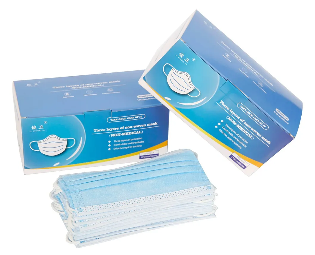 Anti Dust Flu Face Mask Disposable 5ply White Blue Color Face Mask