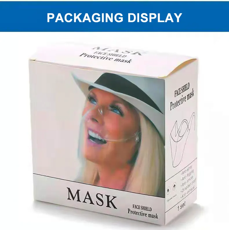 Anti Fog and Durable Clear Face Shield Clarity Mask Combine Comfort Safe Plastic Reusable Transparent Clear Face Mask