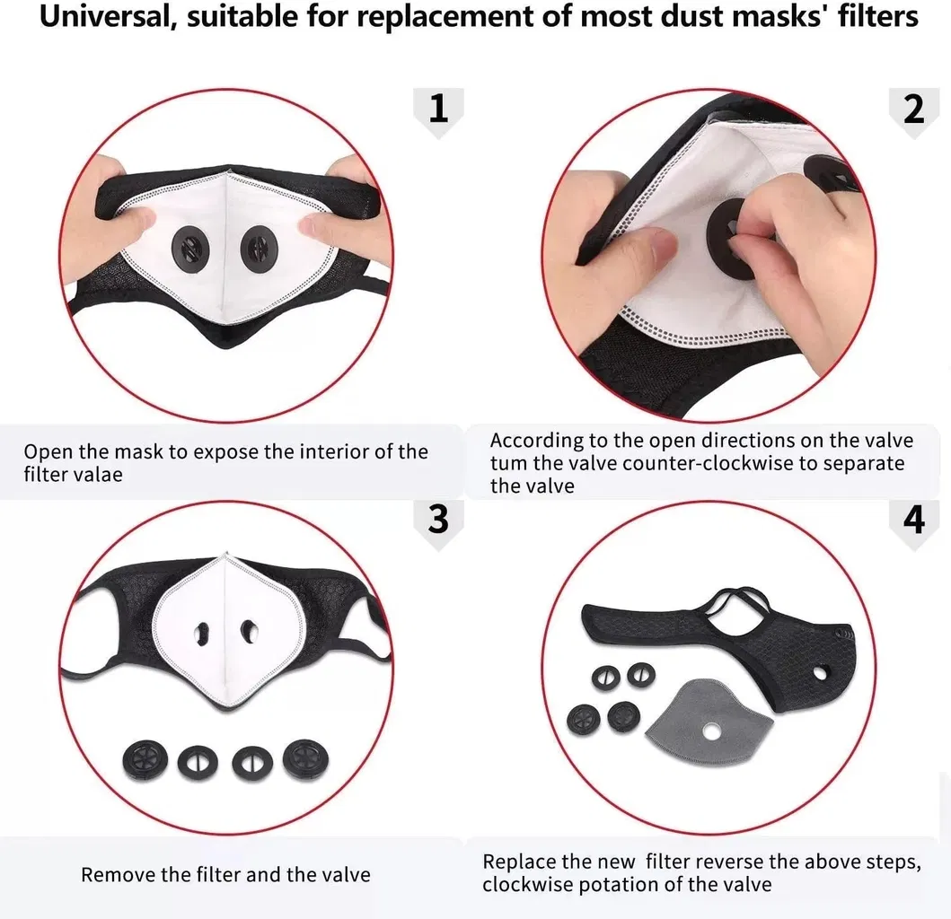 Anti Pollution Mask with Breathe Valve and Activated Carbon Material Filter