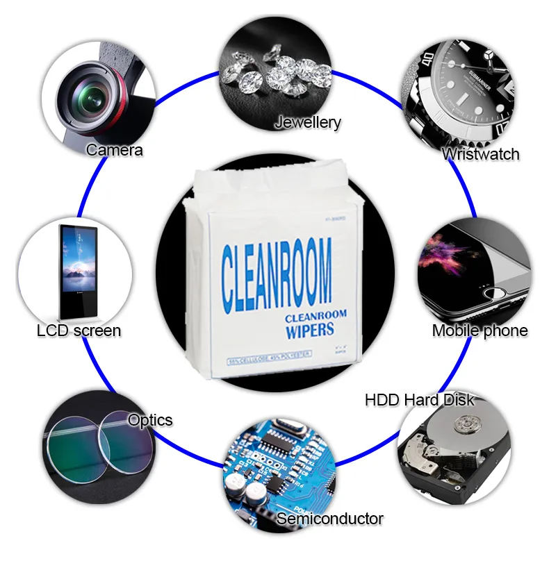 Best 9inch 110g Clean High Quality Class 100 Laser Sealed Lint Free 100%Polyester Cloth Cleanroom Wiper for PCB Cleaning