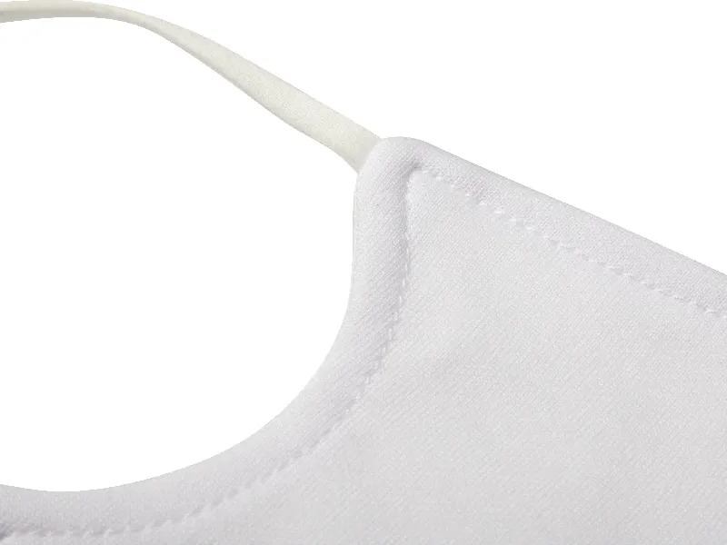 Bestsub Sublimation Adult Face Mask W/ Alu Nose Bridge (Full White with Black Strap)