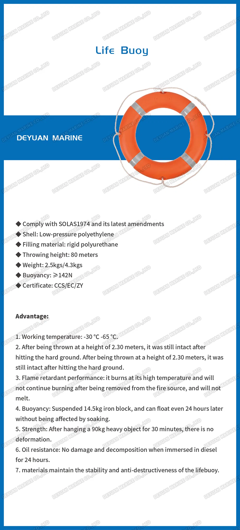 CE Approved 4.3kg Life Buoy