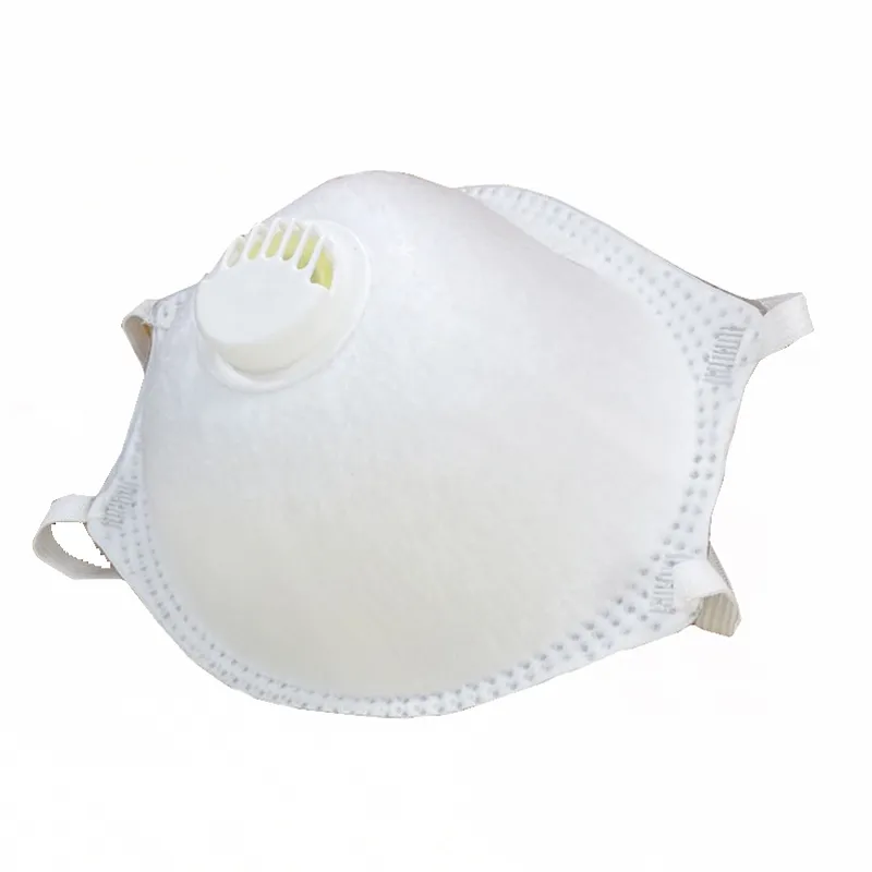 CE Certified White Protective FFP2 Cup Mask, with Filter Valve, Bef>95%