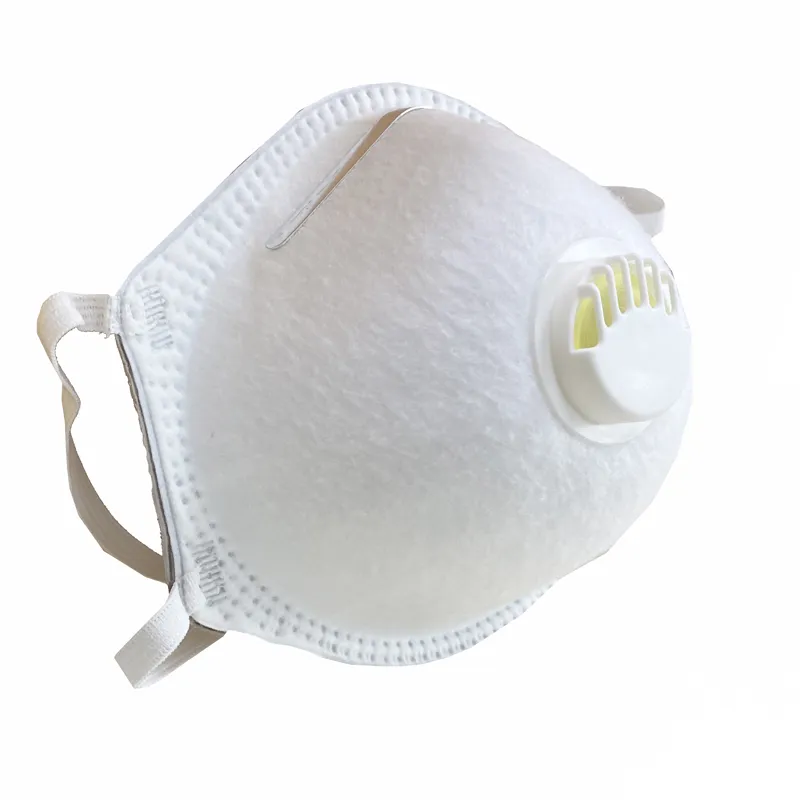 CE Certified White Protective FFP2 Cup Mask, with Filter Valve, Bef>95%