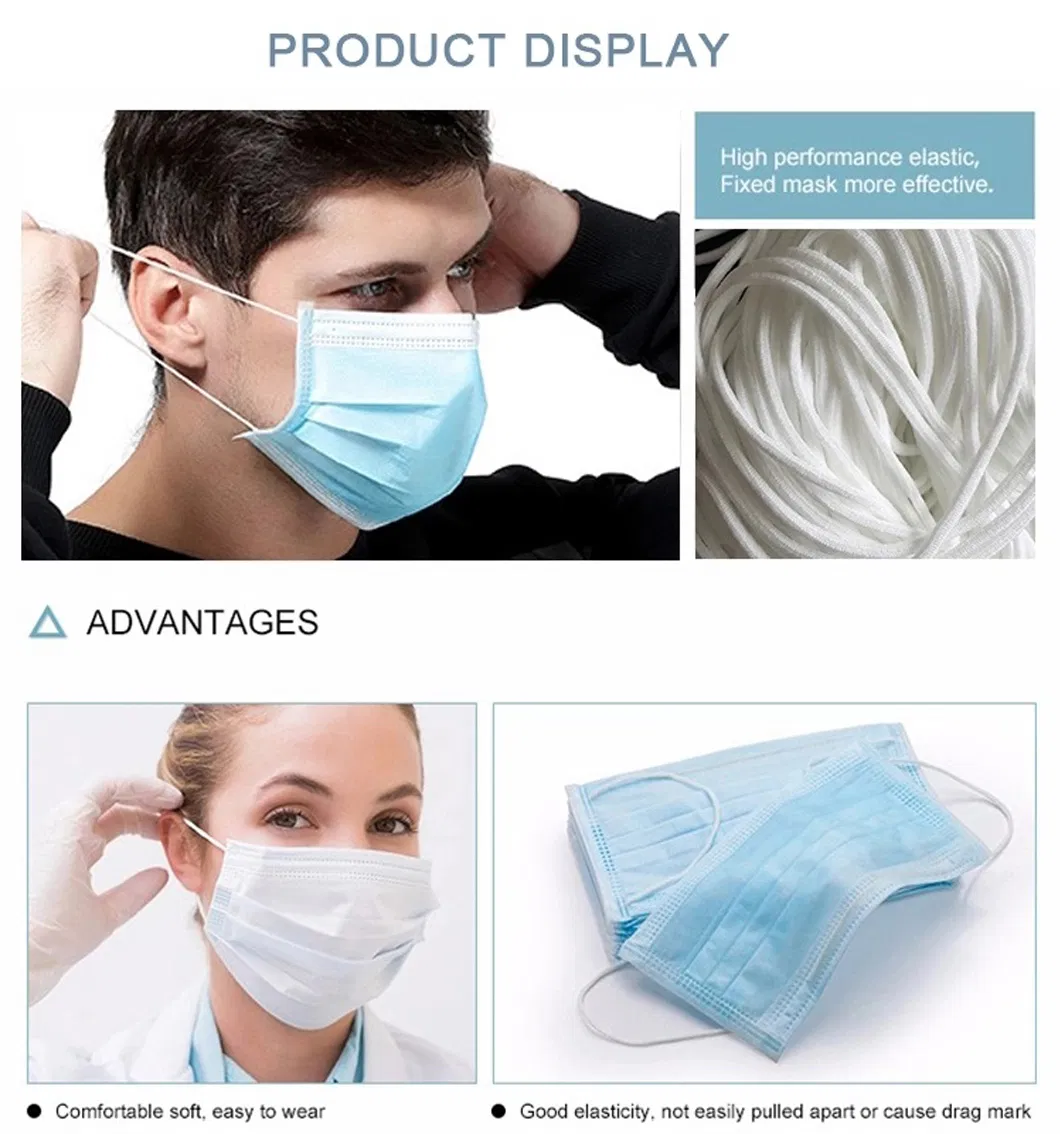 Custom 3mm White Round and Flat Elastic Earloop Elastic Band for Face Mask