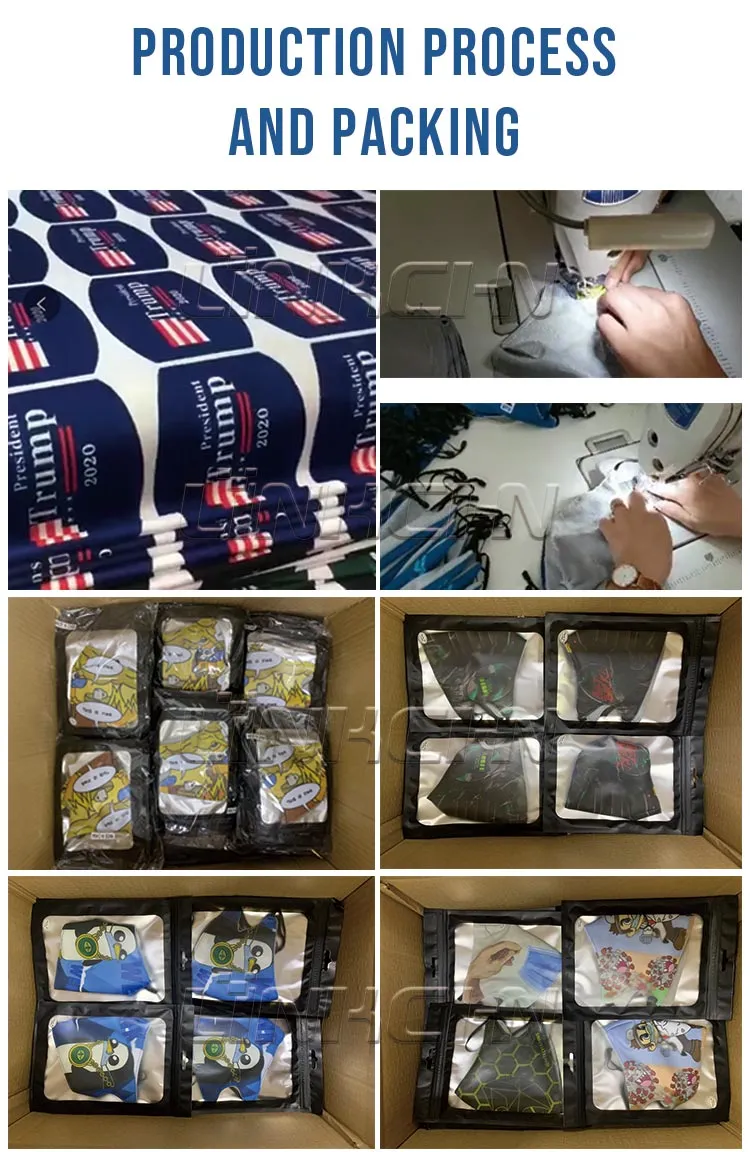 Custom Polyester Fabric Cotton Cloth Filter Protective Reusable Face Masks