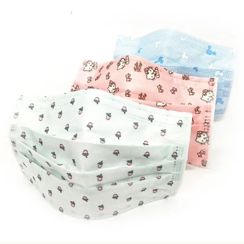 Dingcheng Xiaolan Nonwoven Surgical Cute Custom Blue Cartoon Disposable Medical Protective 3 Ply Face Mask