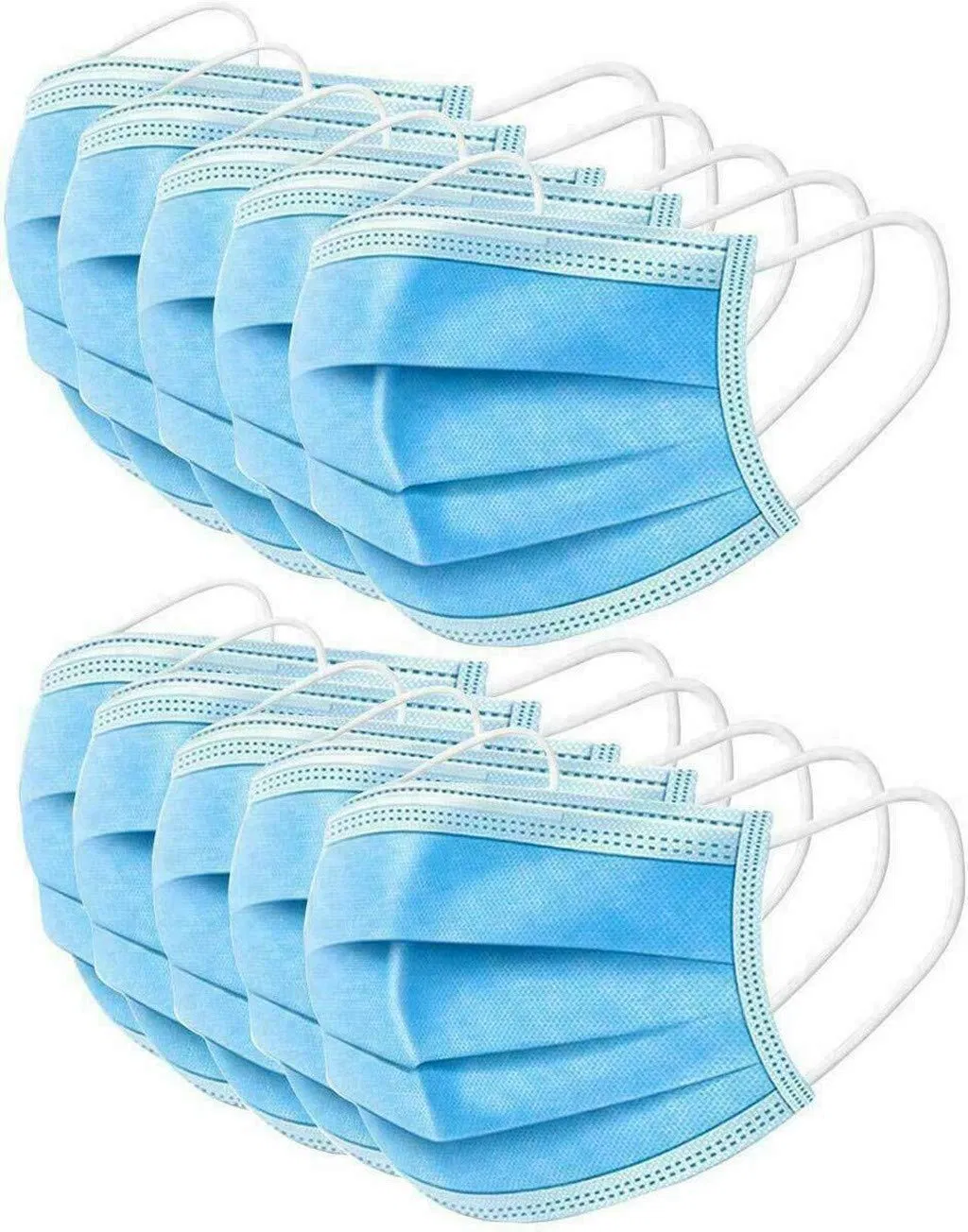 Disposable 3 Layers Non Woven/Melt Blown Fabric Protective Dust Anti Virus Ear Loop Hanging Flat Face Mask