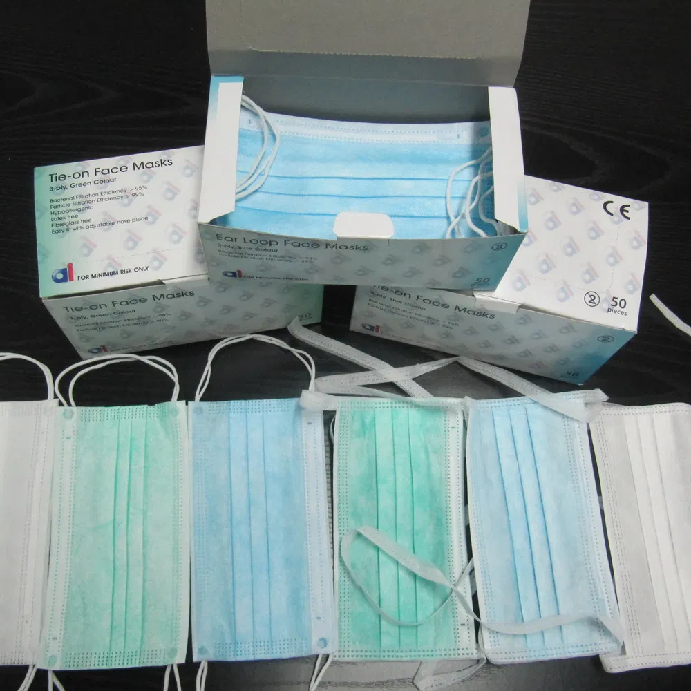 Disposable Procedure 3 Ply Earloop Face Mask with Blue Color