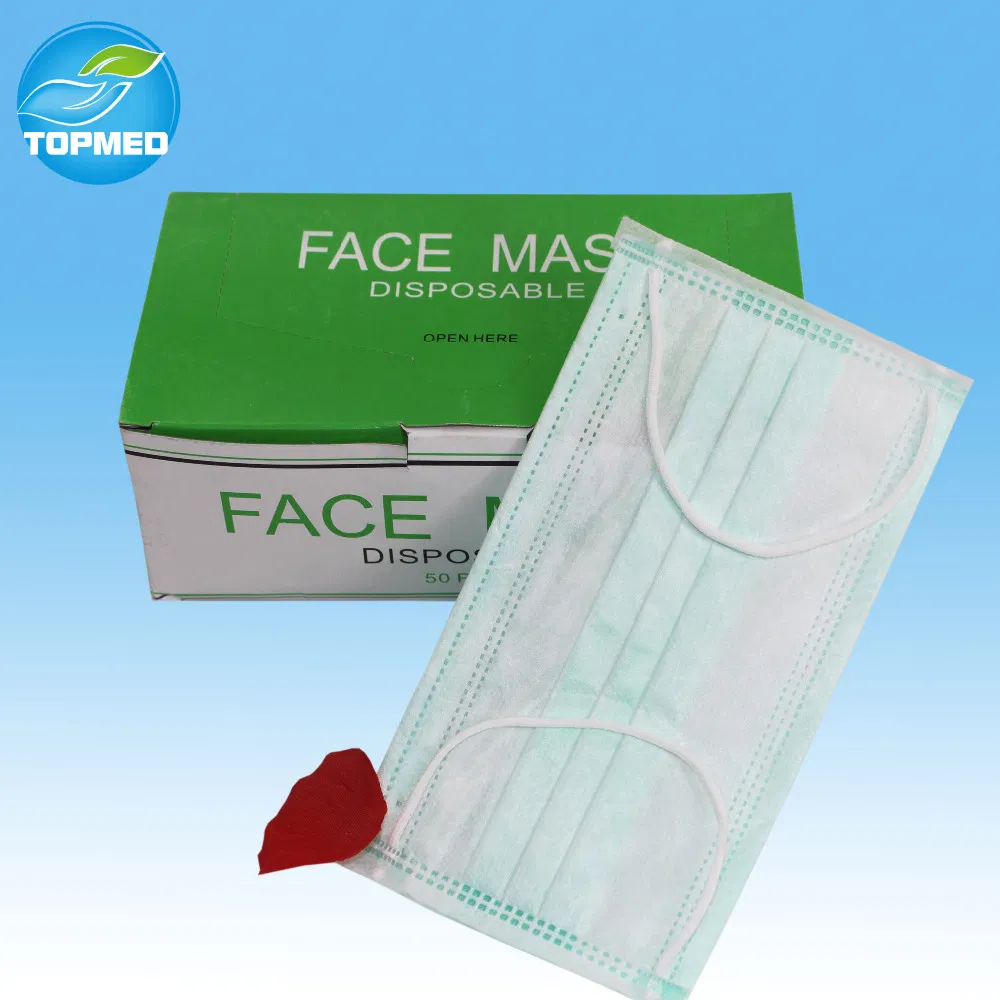 Disposable Protective Blue White Paper Face Mask for Food Factory