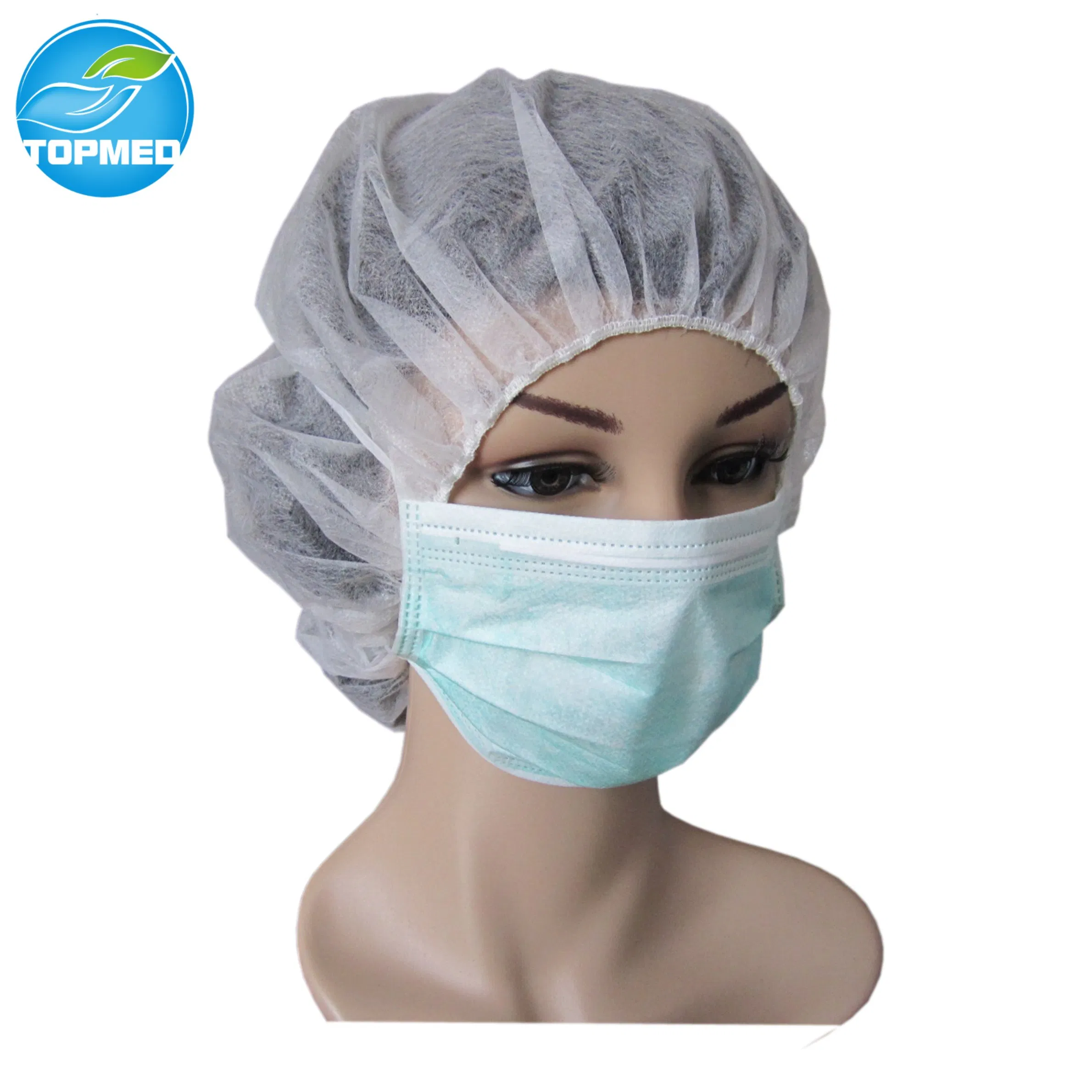 Disposable Protective Blue White Paper Face Mask for Food Factory