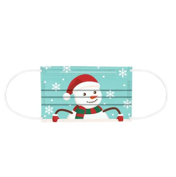 Dm005-Ck3 14.5*9.5 Kids' Frosty The Snowman Disposable Nonwoven Earloop Protective Masks