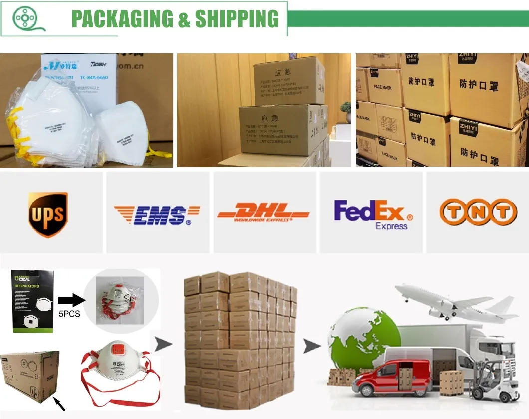 En149: 2001 +A1: 2009 N95 KN95 FFP2 Self-Suction Pfe 95% Filter Particulate Respirators