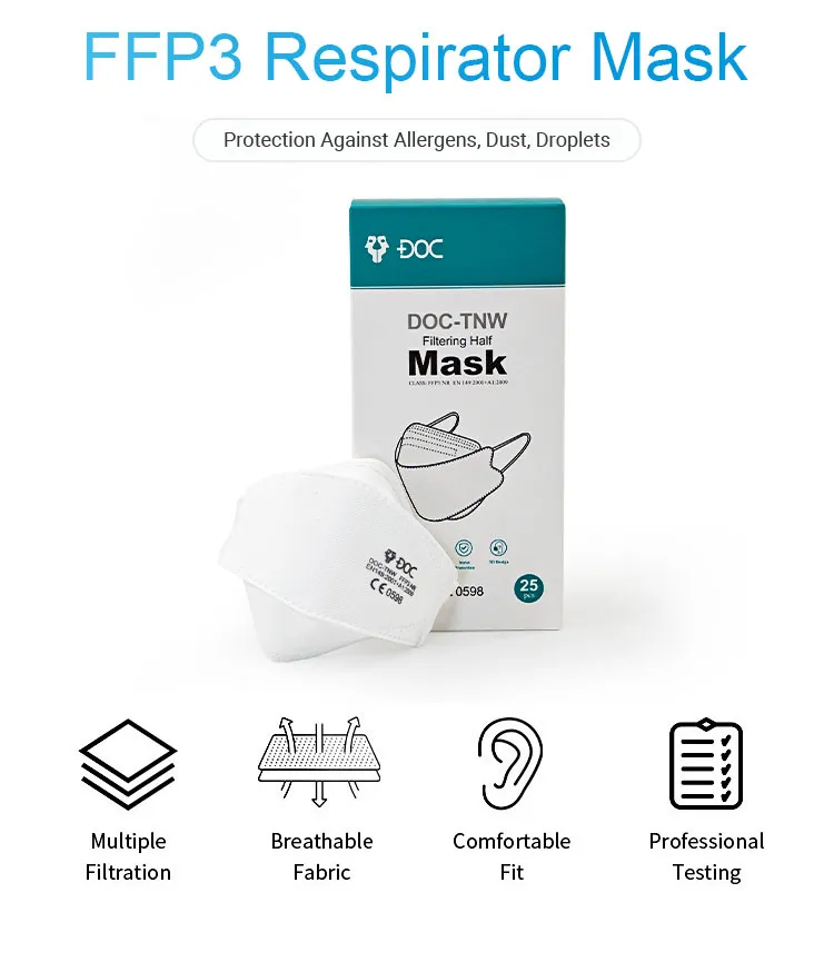En149: 2001+Ai: 2009 Non-Woven Anti-Dust FFP3 Mask
