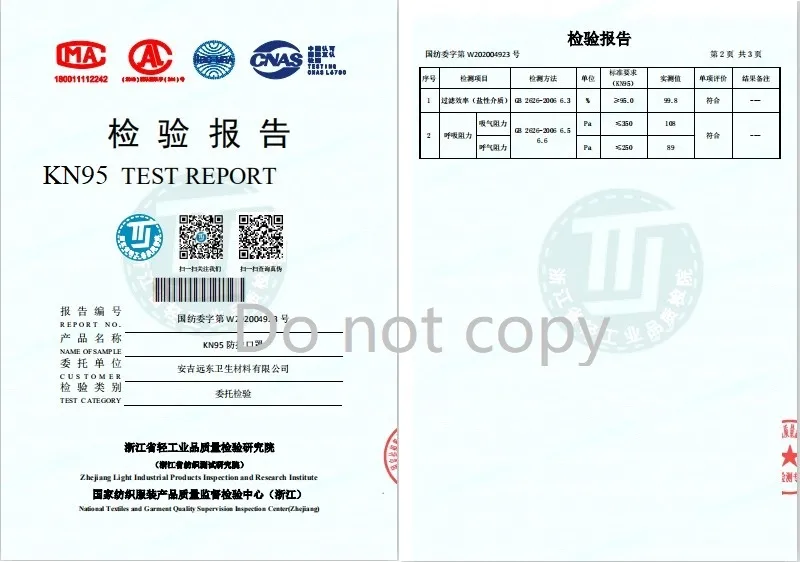 EU Standard En149-2001 Personal Protective Face Mask