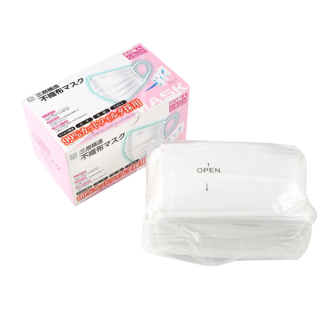 Face Mask White 3ply Disposable Mask Non-Woven Ear Hook