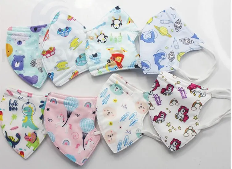 Face Shield Facemask Custom Printed Logo Colors Protective 5 Ply White Disposable FFP2 Children 5 Layer KN95 Mask for Kids