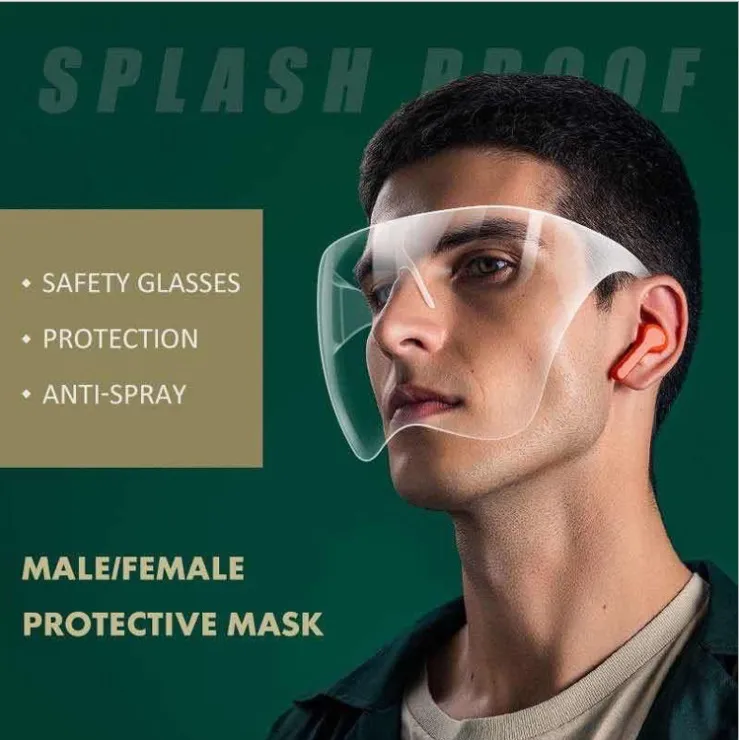 Face Shield Plastic Color Transparent Mask Anti-Spray Anti-Fog Isolation PC Shield