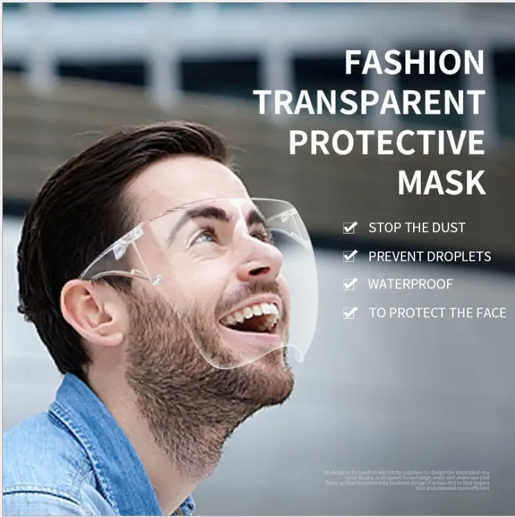 Face Shield Plastic Color Transparent Mask Anti-Spray Anti-Fog Isolation PC Shield
