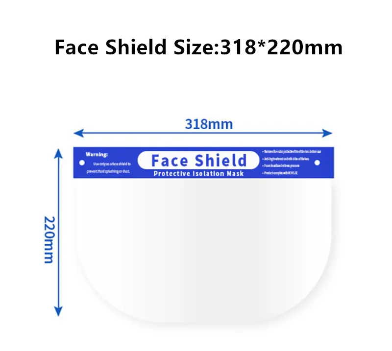Factory Ce Direct Sale Reusable Safety Protection Face Anti Fog Splash Shield in Stock