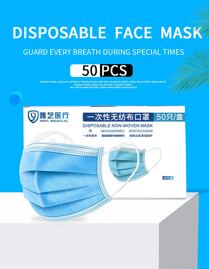Factory Direct Disposable Protective Face Mask Three Layer