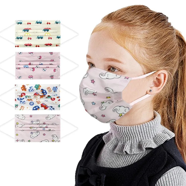 Factory Direct Sale Children Face Mask Three Layers of Protective Mask Colourful Mask Three Layers of Protective Mask