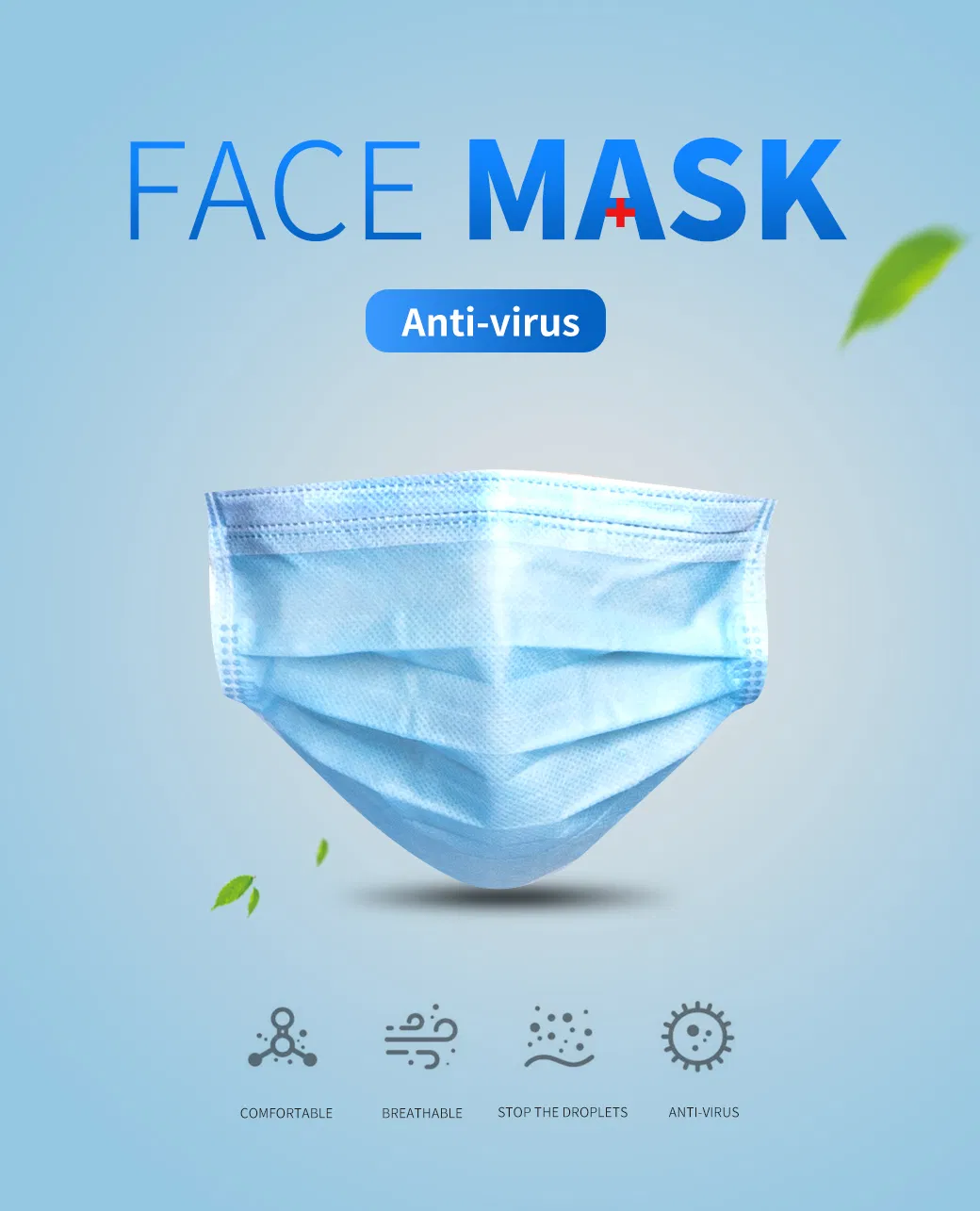 Factory Direct Sales 3ply Face Mask for Daily Protection/Prevention of Bacterial Infection