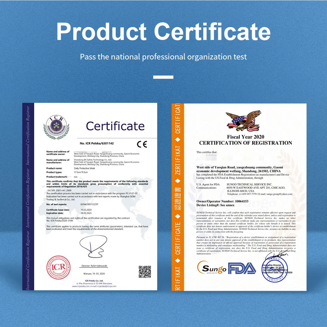 Factory Direct Sales 3ply Face Mask for Daily Protection/Prevention of Bacterial Infection