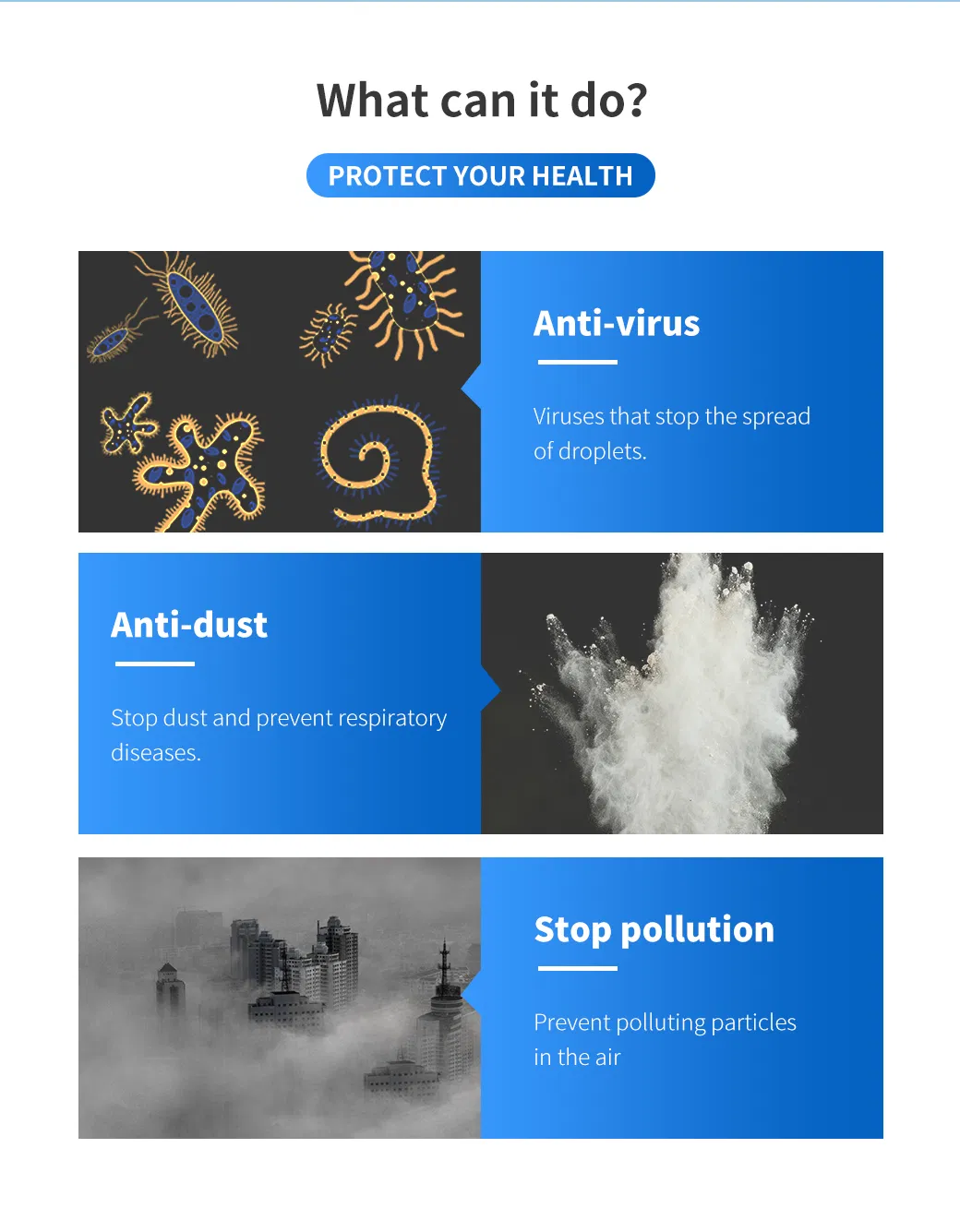 Factory Direct Sales 3ply Face Mask for Daily Protection/Prevention of Bacterial Infection