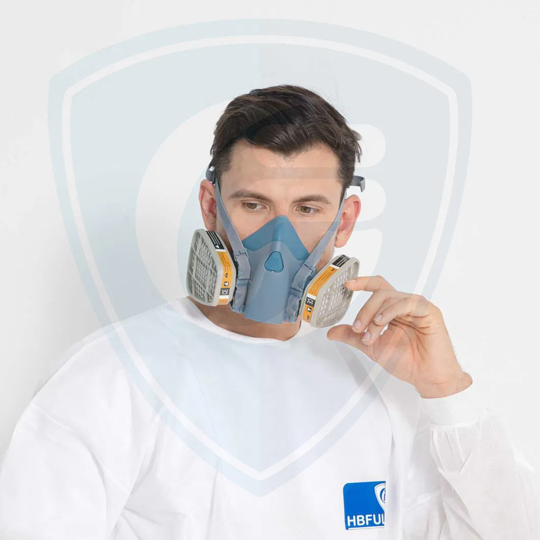 Factory OEM 6200/7502 Double Cartridge Gas Respirator Silicone Rubber Anti-Chemical Gas Mask Half Face Reusable Anti Gas Respirator Wholesale Price
