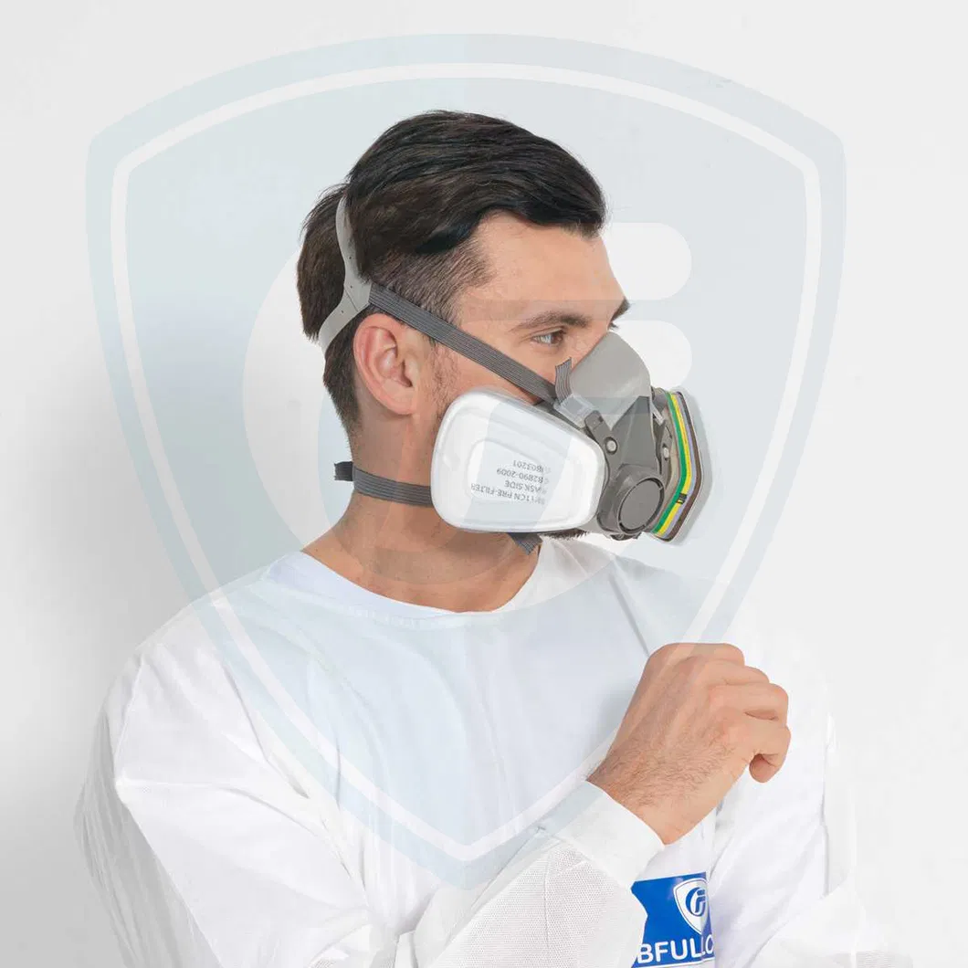 Factory OEM 6200/7502 Double Cartridge Gas Respirator Silicone Rubber Anti-Chemical Gas Mask Half Face Reusable Anti Gas Respirator Wholesale Price