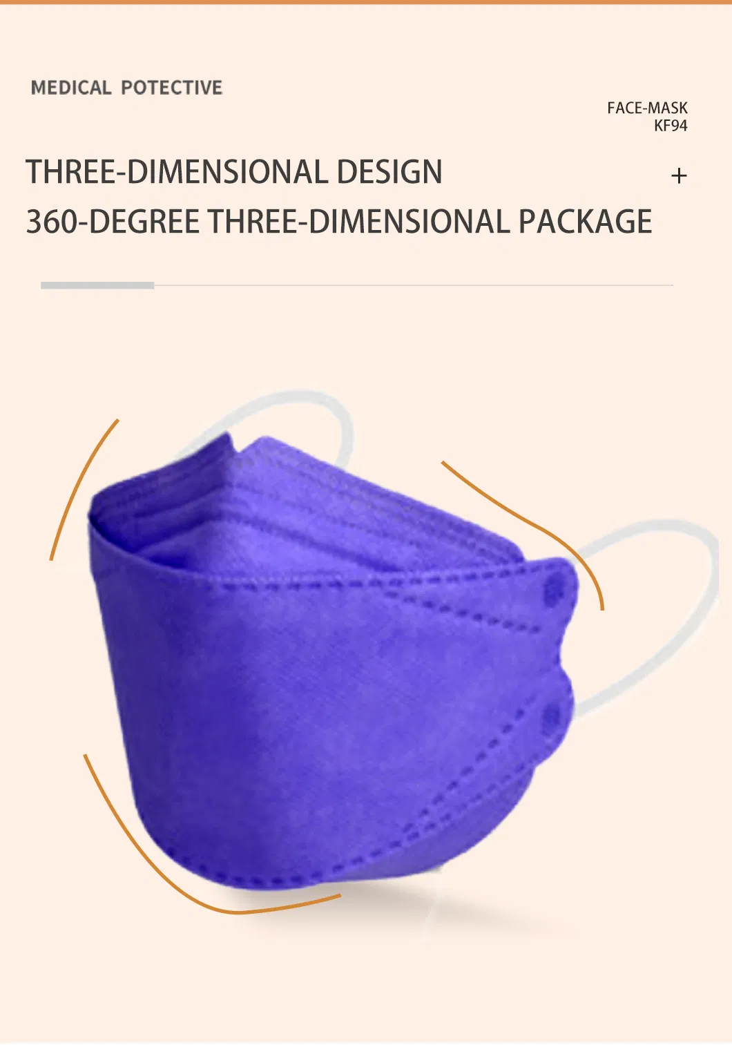 Factory Sales Beautiful Fish Shaped Kf94 Protective Mask for Adults